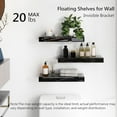 thumbnail image 4 of SHYFOY Modern Black Glass Wall Shelves – Set of 3 Floating Shelves for Home & Bathroom Storage Decor, 4 of 6