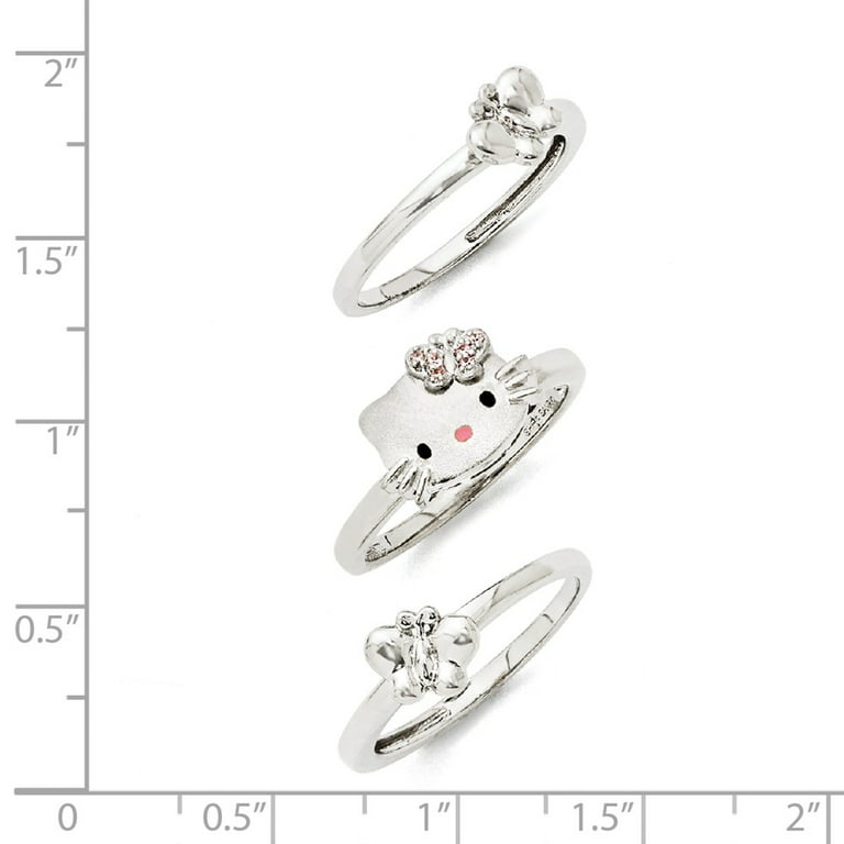 Sterling Silver Pave CZ Hello Kitty Ring, Sterling Silver CZ Jewerly, Hello  Kitty Jewelry, Sanrio Jewelry, Sanrio Ring, Hello Kitty Ring