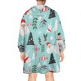thumbnail image 2 of Wearable Oversized Blanket,Blue Christmas Santa and Snowman Pattern Wearable Blanket Hoodie for Adults,Cozy Hooded Blankets with Super Pockets,Super Warm Fuzzy Pullover for Women & Men, 2 of 6