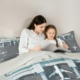 thumbnail image 5 of Castle Fairy Cartoon Plane 3-Piece Full Size Comforter Sets,Transportation Theme Bedding Comforter Set,Aircraft Airplane Lightweight Bedding Sets,Lightweight Kawaii Room Decor,Reversible, 5 of 8