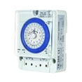 thumbnail image 1 of Temporizador temporizador Mecánnico de 24 Horas Con Batería Intervalos de 15 Minutos Pins Push Falla de Potencia 100V-240V 15 A Interruptor de Tiempo Din Rail ideal para luces LED, 1 of 6