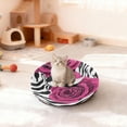 thumbnail image 3 of Iauyy Pet Couch Donut Cat Bed for Indoor Cats/Small Dogs Washable & Machine with Non-slip Bottom Calming Cat Furniture, Rose-like Zebra Pattern (S), 3 of 8