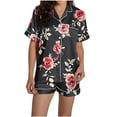 thumbnail image 4 of Vetsdori Shorts & Top Pajamas Sets for Women PJS Homewear Pockets 2 Pieces,Collared Soft Womens Pajamas, 4 of 7