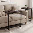 thumbnail image 3 of Patiojoy Rolling C-shaped End Table Couch Table with Built-in Phone Slot, Small Side Table with 2 Lockable Casters, 3 of 9