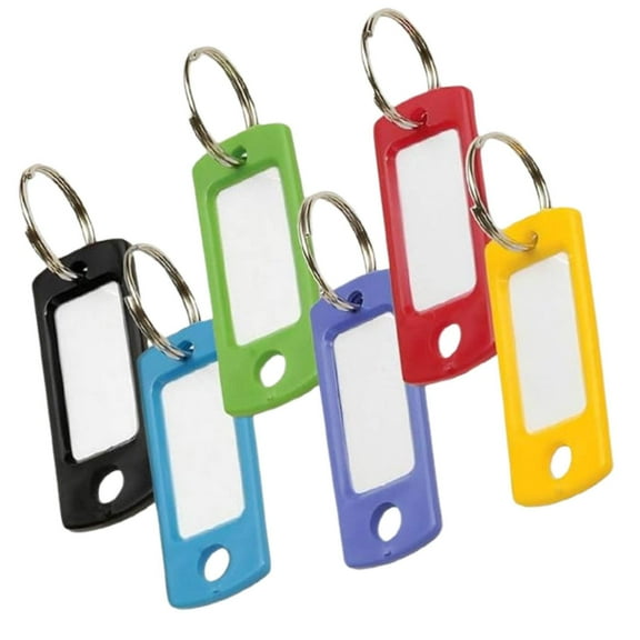 Set of Plastic Labels  Tags Key chain Writable Easy Key Identification: 6 Pcs Set