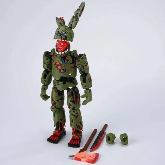 3D‑Printed FNAF Bear Animatronic Action Figures, Multi‑Joint Posable Horror Game Character Doll Set with Microphone Prop, for Stop‑Motion Animation & Hobby Collection