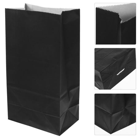 FONDOTIN 20Pcs Black Paper Goodie Bags for Party Favors 9.4X5.1X0.3In