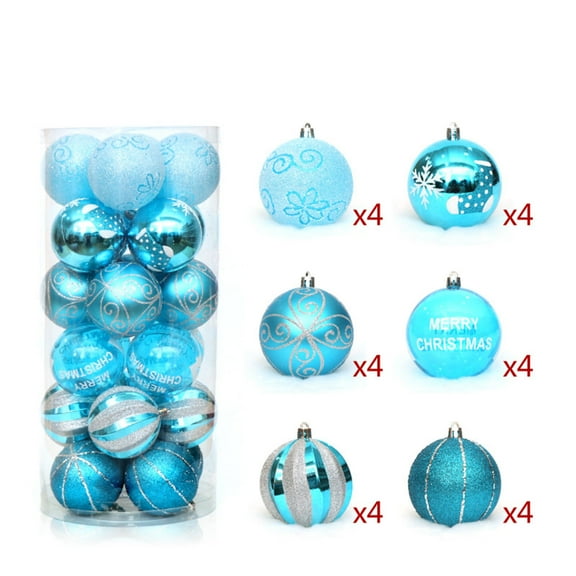 2024 Clearance! 24Pcs Christmas Ball Ornament Pendant Party Supplies Tree Hanging Plastic Ball for Christmas Tree Decoration 6cm/2.36in