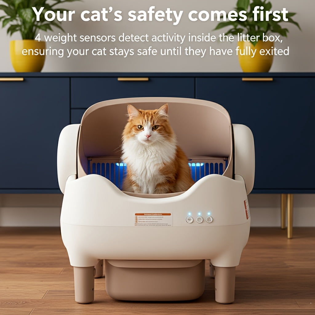 Extra Large Self-Cleaning Cat Litter Box, App-Controlled Automatic Cleaner with 3.43gal Big Capacity, 2.4G Wifi Automatic Cat Litter Box with Odor Removal, 14-Day Hands Free Scoopless Care, Automatic