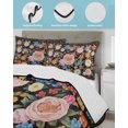 thumbnail image 3 of Full Size Quilt Bedding Set, Boho Pink Flower Reversible Summer Quilt 3 Pieces, Spring Watercolor Country Floral Plant Lightweight Bedspreads Coverlets with 2 Pillow Shams for All Seasons, 3 of 5
