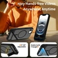 thumbnail image 3 of Dteck Magnetic Case for iPhone 16e,Shockproof TPU+PC Anti-Slip Compatible with Mag Safe Case Adjustable Kickstand Frosted Translucent Matte Phone Cover for iPhone 16e,Black, 3 of 6