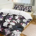 thumbnail image 6 of Kuromi And My Melody Duvet Cover Set 3-Piece Bedding Set Soft Warm And Comfortable Soft Bed Set with 1 Duvet Cover And 2 Pillowcases for Bedroom All Season 90"x90", 6 of 7