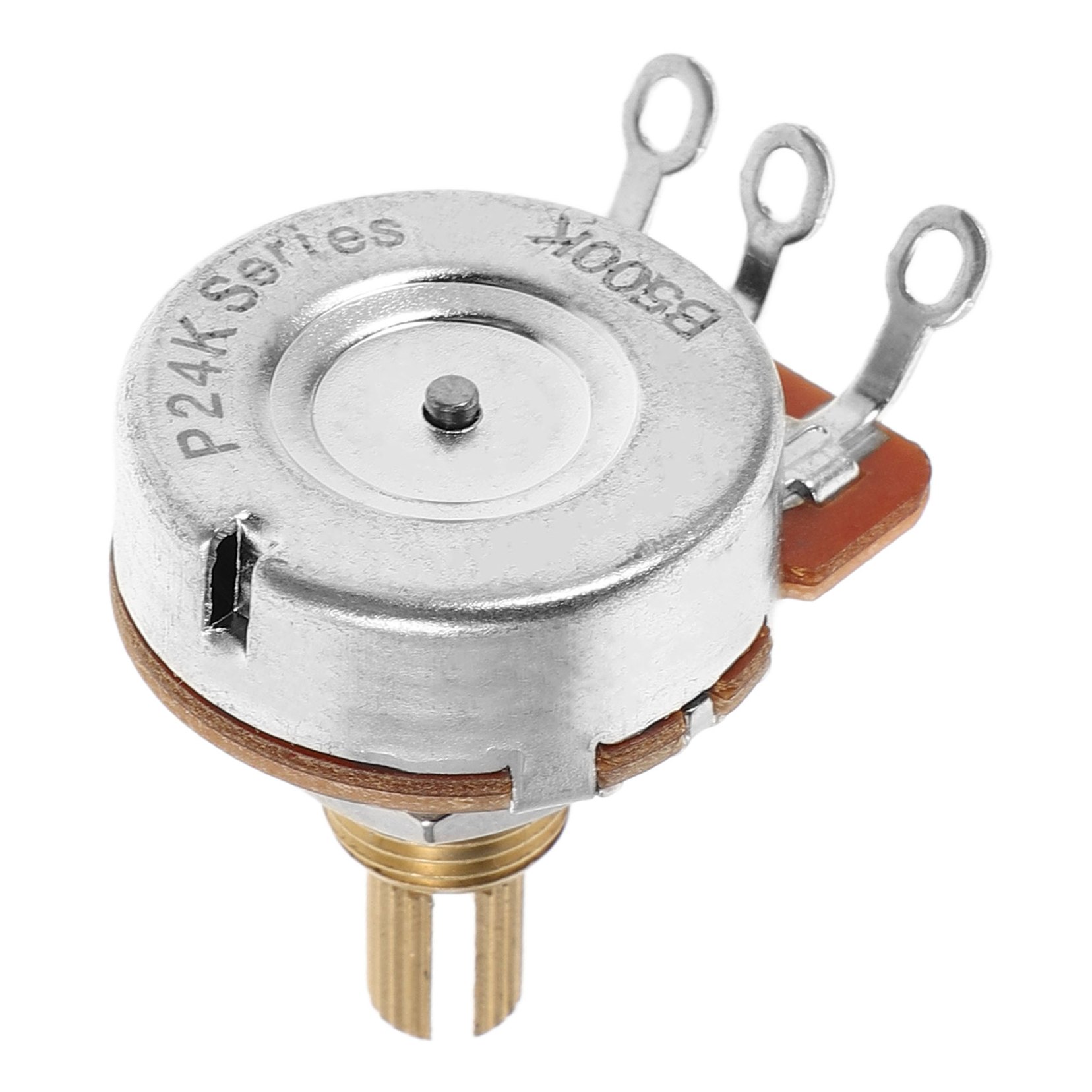 OUNONA Golden Metal Audio Taper Potentiometer for Electric Guitar and Bass with 24 Tooth Split Shaft