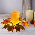 thumbnail image 5 of Zawou LED Artificial Maple Leaf Wreath with Berries and Pumpkins for Thanksgiving Candle Centerpiece, Fall Table Decor, Multicolor, 5 of 6