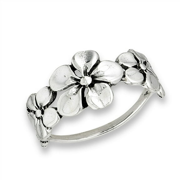 Tropical Flower Plumeria Filigree Ring .925 Sterling Silver Band Jewelry Female Male Unisex Size 7