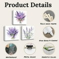thumbnail image 6 of Lavender Canvas Wall Art 3 Pieces Rustic Purple Flowers Country Floral Painting Prints for Bathroom Bedroom Living Room Decor Framed (Lavender,12.00" x 12.00" x3Pcs), 6 of 6