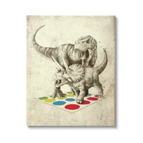 Stupell Industries Humorous Dinosaurs Playing Quirky Game Vintage Effect Canvas Wall Art, 24 x 30, Design by Arrolynn Weiderhold