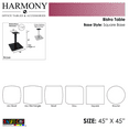 thumbnail image 4 of 45" Small Dou Bistro Height Table Square Metal Base Bar Table, 4 of 6