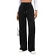 thumbnail image 2 of Pantalones Deportivos Casuales para Mujer, de Pierna , Holgados, con Cordón Ajustable, Cintura Alta, Elásticos y Bolsillos. Negro XXL, 2 of 9