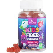 Kids Fiber Gummy Bears Supplement - Sugar Free Daily Prebiotic Fiber for Kids, Supports Regularity, Digestive Health & Immune Support - Nature's Plant Based Vitamins, Vegan, Berry Flavor - 60 Gummies