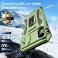 thumbnail image 4 of for iPhone XR Case with Screen Protector,Sliding Camera Cover,-Grade Cover with  Stand Phone Case 6.1" Olive Green, 4 of 14