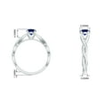 thumbnail image 5 of Rosec Jewels 1/2 CT Created Blue Sapphire Crossover Engagement Ring with Diamond, 925 Sterling Silver, US 12.00, 5 of 9