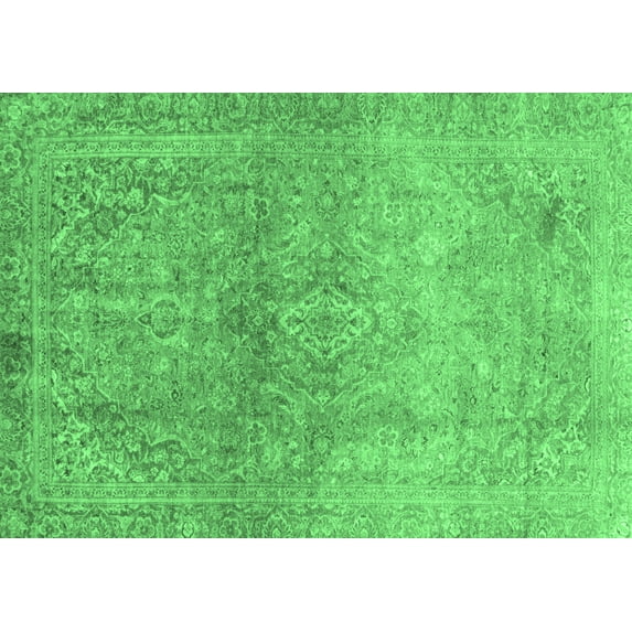Ahgly Company Indoor Rectangle Oriental Emerald Green Traditional Area Rugs, 2' x 3'