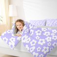 thumbnail image 3 of Homewish Kawaii Flowers Full Size Comforter Sets,Romantic Floral Print Bedding Comforter Set,Purple,Light Gray Reversible,3pcs,1 Comforter and 2 Pillowcases, 3 of 7