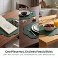 thumbnail image 3 of Unique Bargains Set of 6 Faux Leather Placemats for Kitchen Table Decor Green 15"x15", 3 of 7