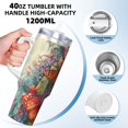 thumbnail image 3 of Sikiie Butterflies On Rocky Cliff Insulated Stainless Water Bottle Lid Travel Mug Cup Insulated Tumblers Cup 40oz Ice Bully With Handle, 3 of 8