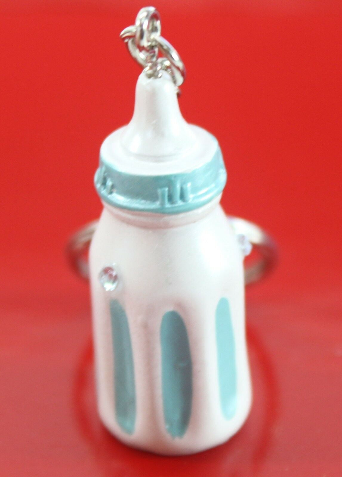 An Adorable Blue Baby Bottle Key Chains Keepsake Baby Shower Gifts  KBA001