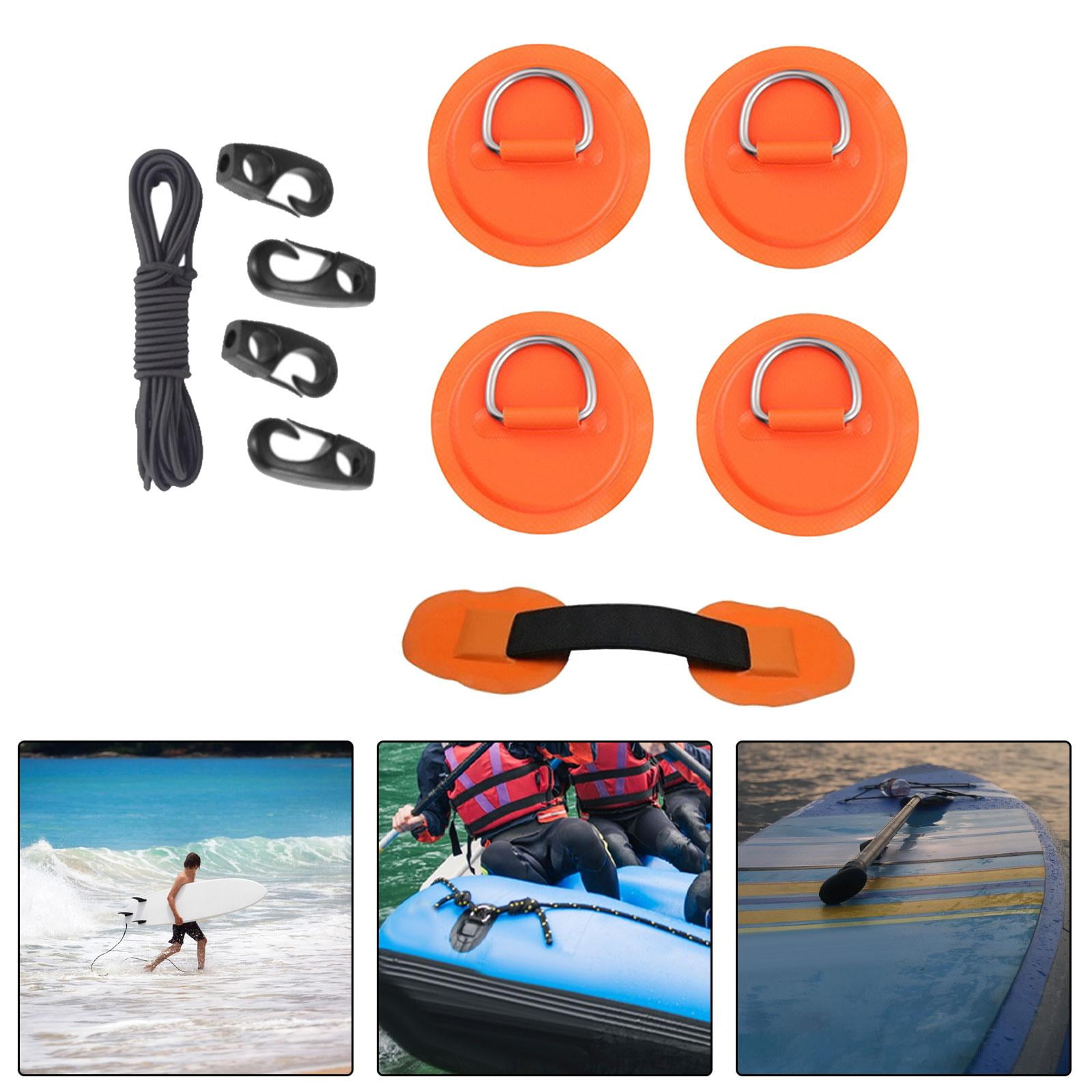 DimyFew D PVC Stainless Steel Durable Multifunctional 2.5M Black Round Bungee Cord Patch Orange