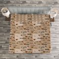 thumbnail image 3 of Ambesonne Coffee Quilted Bedspread Set 3 Pcs, Coffee Typography Beans, King Size, Pale Brown Black, 3 of 3