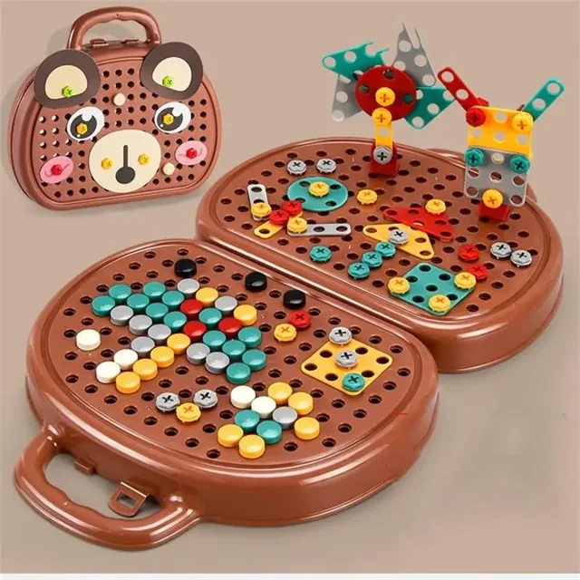 Electric Disassembly And Assembly Twisting Screw Repair Toolbox Toy Set, Electric Drill Educational Assembly Toy For Children Gong Bohan unisex
