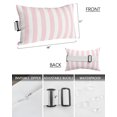 thumbnail image 3 of Pack of 4 Outdoor Lumbar Pillow Covers 11x16 Inch, Pink Striped Waterproof Throw Pillow Covers Set, Modern Farmhouse Pink White Stripes Indoor&Outdoor Decorative Cushion Cases for Patio Porch Car, 3 of 7