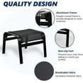 thumbnail image 5 of Patio Outdoor Ottoman Assembled Aluminum Footstools Small Seat Side Table Footrest for Balcony, Poolside 2 Set Black, 5 of 6
