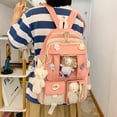 thumbnail image 4 of Conjunto de 5 piezas de mochila Kawaii para niñas, bolsa escolar para estudiantes, bolsas para libros, estuche para lápices, mochila de viaje para mujeres, 4 of 4