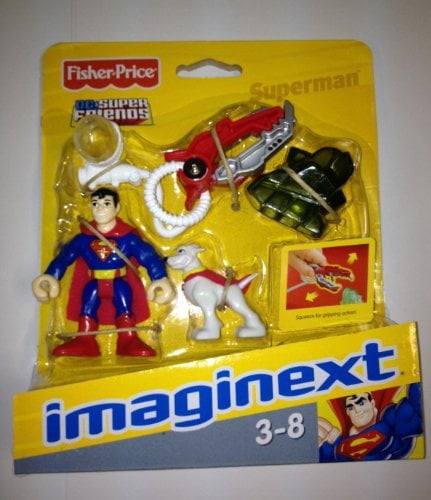 Details about   Imaginext DC Super Friends SUPERMAN figure in light red movie costume 
