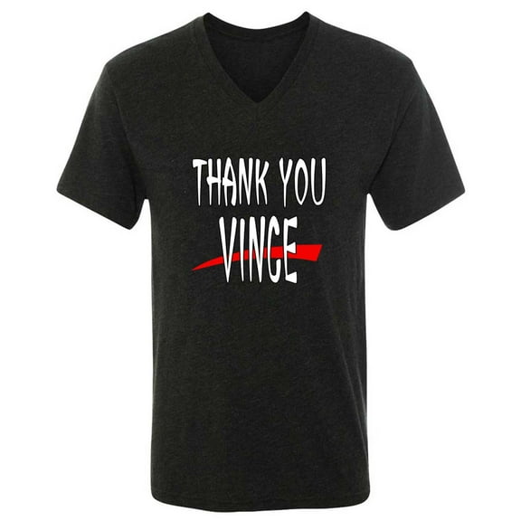 MENS V NECK Thank You Vince McMahon T-Shirt