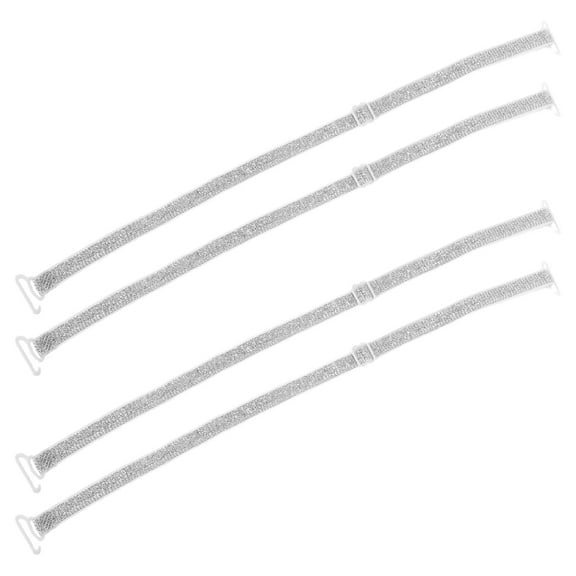 IBASETOY 2 Pairs Dress Strap Clip Silver Nylon Nonslip Secure Fit for Women Special Events