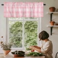 thumbnail image 6 of Pink Plaid Rod Pocket Curtain Valance, Modern Art Checkered Farmhouse Farmhouse Window Valance for Living Room, Bedroom, Kitchen 42"W x 12"L, 6 of 9