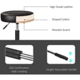 thumbnail image 2 of Allewie Round Rolling Stool PU Leather Height Adjustable Swivel Drafting Work SPA Medical Salon Stools Chair, Fully Black, 2 of 8