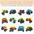 thumbnail image 2 of ArtCreativity 2 Inch Monster Truck Temporary Tattoos for Kids - Pack of 144 - Non Toxic Tats Stickers for Boys and Girls - Cool Birthday Party Favors, Goody Bag Fillers, Fun Prizes for Children, 2 of 7