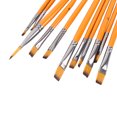 thumbnail image 1 of 12 Unids Pinceles de Pintura Acrílica Alisado Nylon Mango de Madera Virola de Metal Pinceles de Artista Ampliamente Utilizados para Arte Artesanal Mango Naranja Punta Filbert, 1 of 14