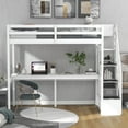 thumbnail image 2 of Harper & Bright Designs Twin Size Loft Bed with Storage Staircase and Built-in Desk, High Loft Bed Frame with Steps for Boys Girls Adults, White, 2 of 12