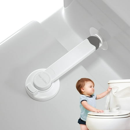 4our Kiddies Baby Toilet Lock (2 Pack) for Child Safety, Baby Proof Toilet Seat Lock with 2 Extra Pallet Fit for Most Standard Toilet, Easy Intallation Toilet Lid Lock with 2 Extra 3M Adhesive