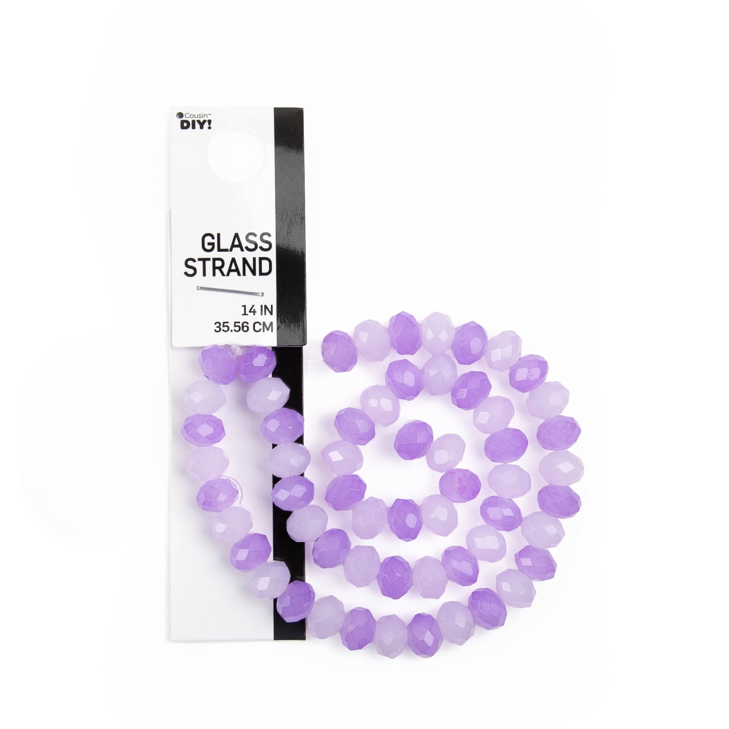 (2 pack) Cousin DIY Glass Rondelle Beads 2-Strand 2-Tone Purple 8mm 14 Inch 58 Piece Model 69995929