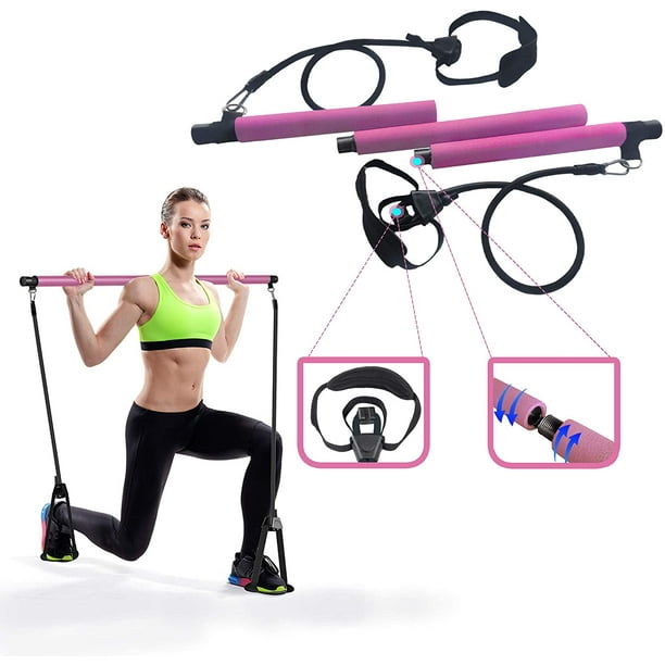 Pilates exercise bar Stick With Resistance Band,Useful Yoga Rod Sports  Exercise Tool, Home Gym Portable Pilates Bar Kit With Foot Loop Total Body  Workout, Yoga Rod, Fitness, Stretch, Sculpt 