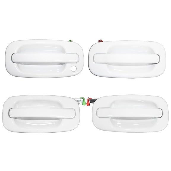 4x Olympic White Painted Door Handle Set for Silverado 1999-2007 Hassle-Free Installation Cars Spare Part