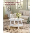 thumbnail image 2 of Snow White 2 - Tier Round Coffee Table with Storage - 31.5 x 17.7 Inches, Easy to Assemble for Living Room, 2 of 6
